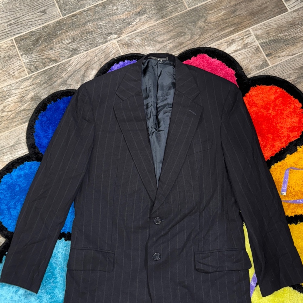 Black Pinstripe Ermenegildo Zegna Soft Wool Blazer